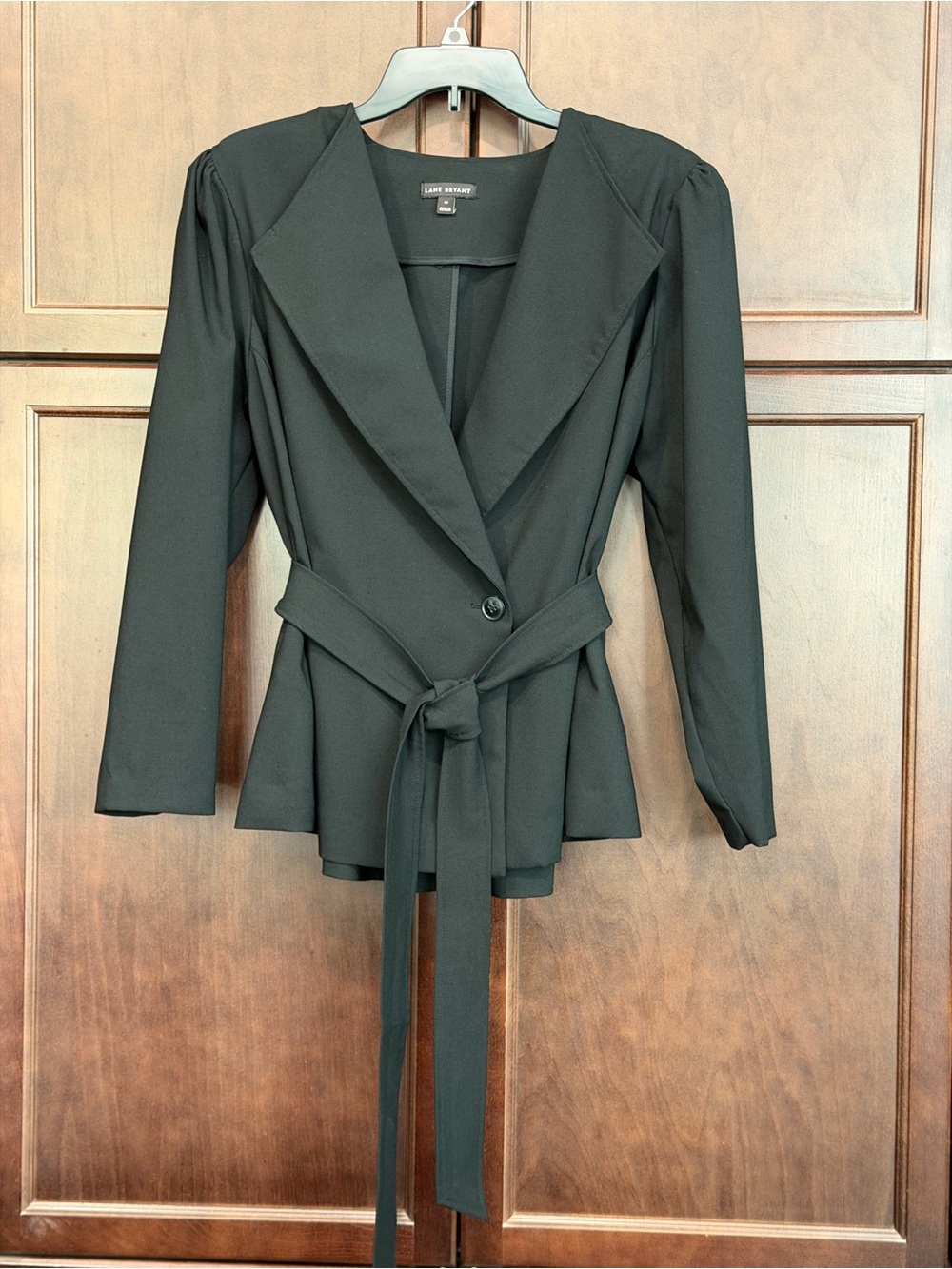 Lane Bryant Black Belted Wrap Blazer Jacket
